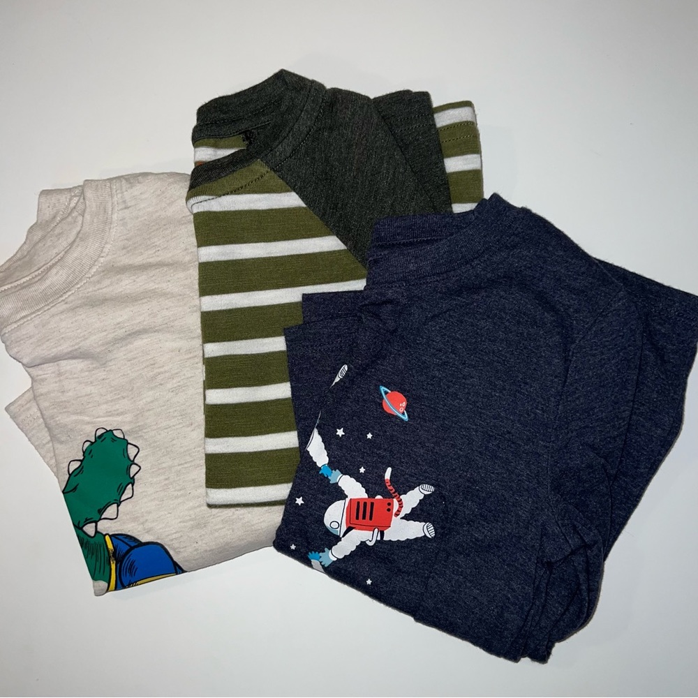 3 Pack Cat & Jack Toddler Long Sleeve Shirts - 4T